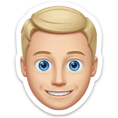 Dave England (b.1969) with blue eyes sticker