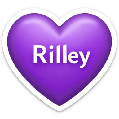 Purple Heart with the letters Riley in the middle  sticker