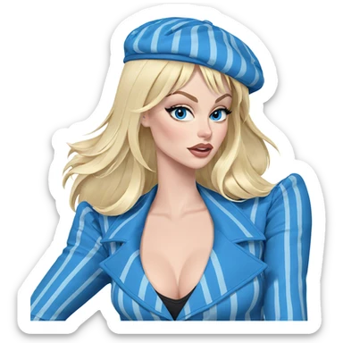blonde girl with blue eyes sticker