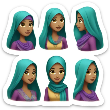 disney jasmine hijabi version  sticker