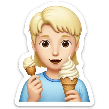 ￼ a ice cream eating an ice cream sticker