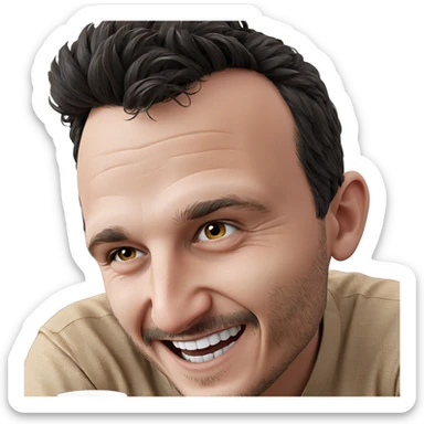 smiling portrait of a guy sticker