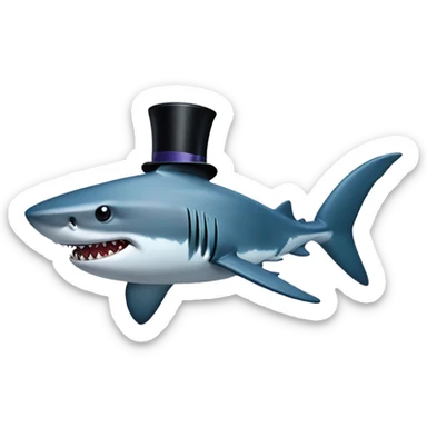 Shark with a top hat sticker