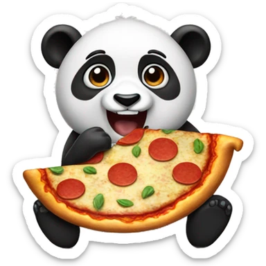 panda eating pizza sticker