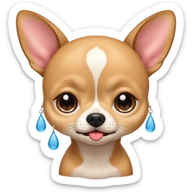 Funny crying eyes Chihuahua meme sticker
