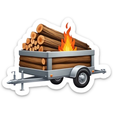 Fire wood in a trailer  sticker