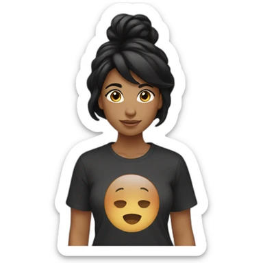 girl with black hair and brown skin t-shirt lgbt sticker