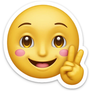 Yellow emoji winking with finger under open eye sticker