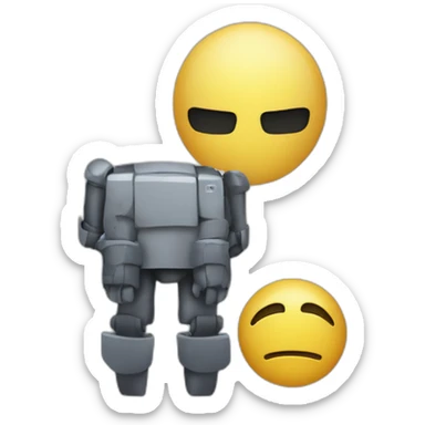 A human but behind him there is a robot coming from the shadow sticker