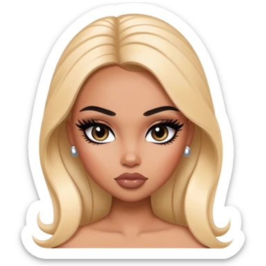 french beauty standard, pretty bratz baddie, black eyeliner sticker