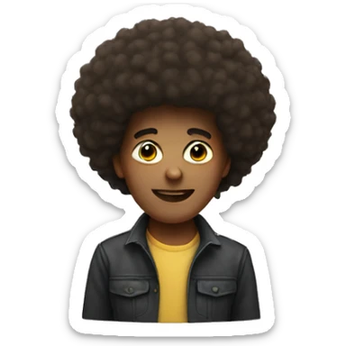 Emoji with a fro sticker