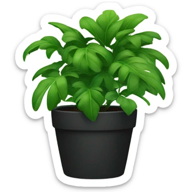 black potted plant sticker