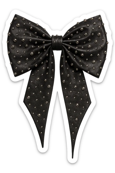 kpop stage bow with metallic studs, edgy and stylish, remove background sticker