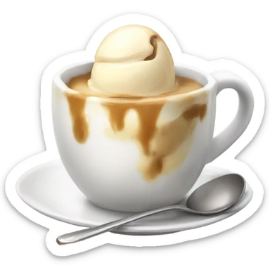 Affogato in mug without a face sticker