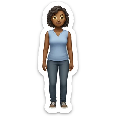 only one woman standing facing forwards without any arms sticker