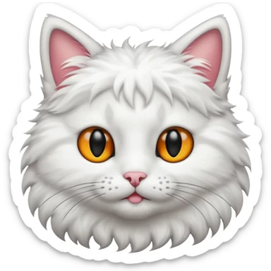 cat white with black spot sticker