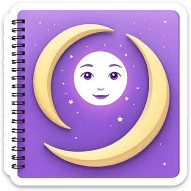 lilac notebook moon sticker