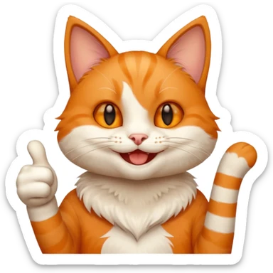 Cat smiling and giving thumbs up sticker