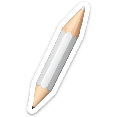 white colored pencil with a sharp tip sticker
