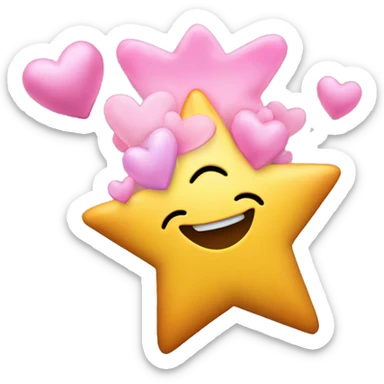 Star with hearts - golfen sticker