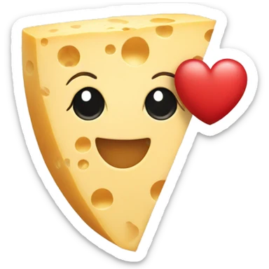 Cheese holding heart sticker