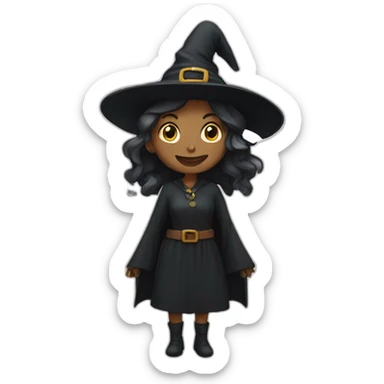 A witch in a shop sticker