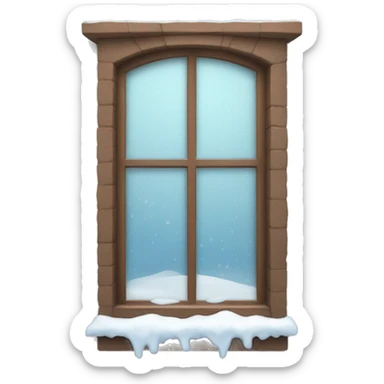 Window with snow outside sticker