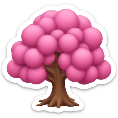 pink tree with ornaments sticker