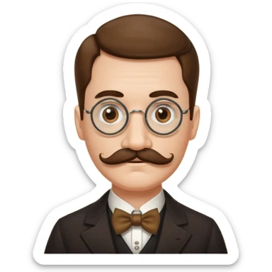 señor con bigote, y monoculo sticker