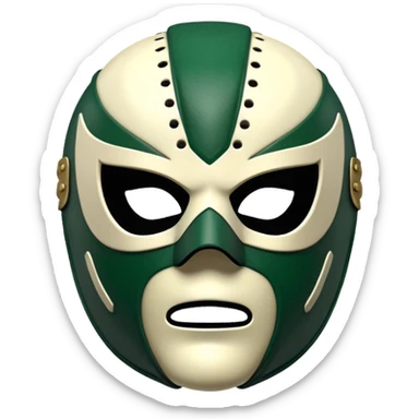 luchador mask in Milwaukee Bucks colors forest green and cream sticker