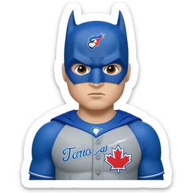 Batman in Toronto Blue Jays uniform sticker