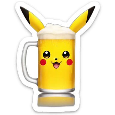 Pikachu-drink-beer sticker