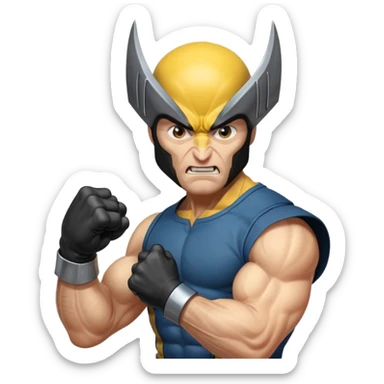 regular human fist with metal claws coming out (wolverine fist) sticker
