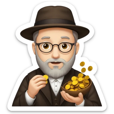 Rabbi picking up pennies  sticker
