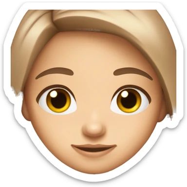 🤷🏻‍♀️ this emoji girl but with blue eyes and brown long straight hair sticker
