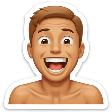 dude chocking himself laughing it off sticker