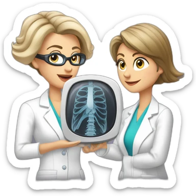 Posh-Radiologist-performing-breast-mammography-to-leni-klum sticker