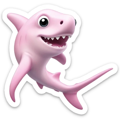 Cute hammerhead, light, pink shark ￼ sticker