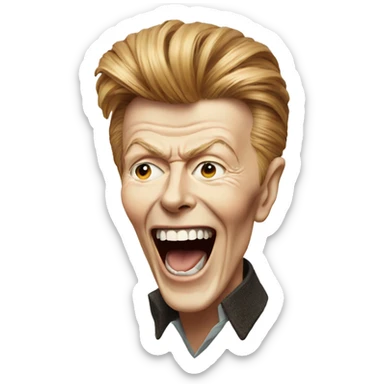 David Bowie laughing sticker