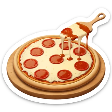 part de pizza au poulet séparés  sticker