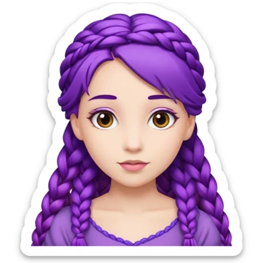Princesses with Purple Hair with Long Purple Braid sticker