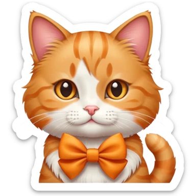 cute cat wearing a bow sticker
