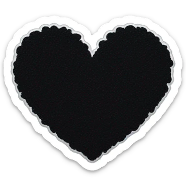 𖹭 remake this heart emoji filled in black colour,I need exact same size and shape sticker