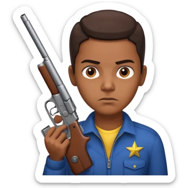 A Venezuelan holding a gun tap sticker