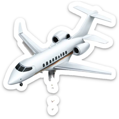 Private jet landing on a runway sticker