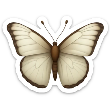 All White butterfly with just a brown torso  sticker