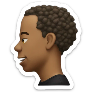 jay z side profile, bobbing head to music with mouth open sticker