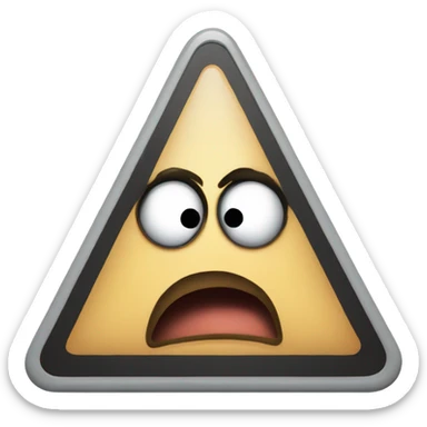 Warning triangle with face sticker