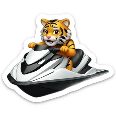 Tiger on a jetski sticker