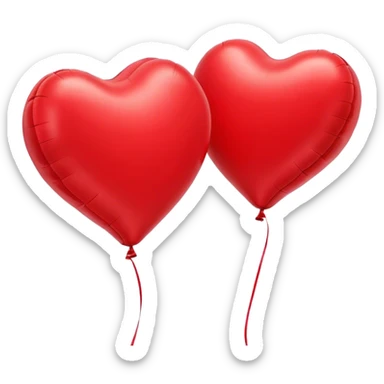 Heart shaped balloons sticker